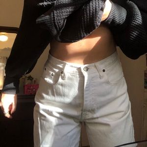 Express Off White Mom Jeans